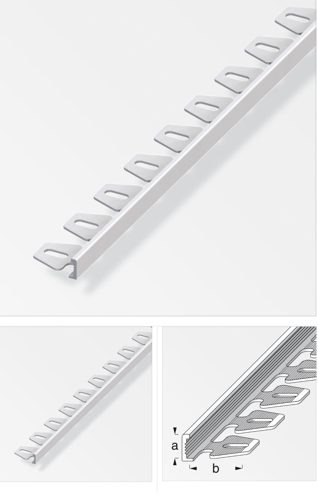 Profilabschlussleiste – biegbar – Aluminium eloxiert, silber – 2,5 m (1 Stück)