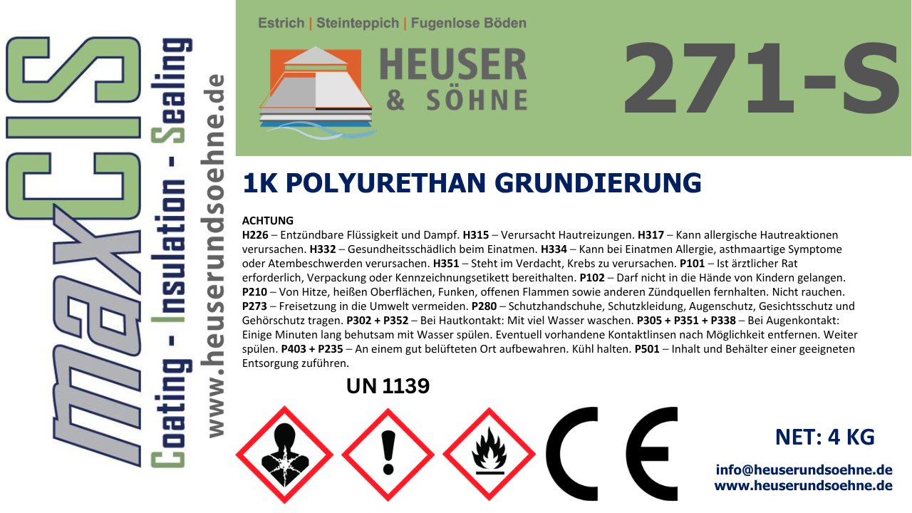 271-S Steinteppich Grundierung für den Außenbereich (4kg) Beton, Estrich, Fliesen