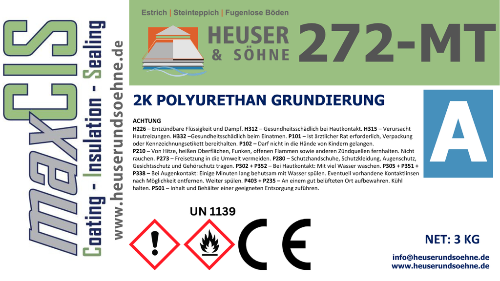 272-MT Steinteppich Grundierung für Innen und Außen (3+1kg) lösemittelfrei Beton, Estrich, Fliesen