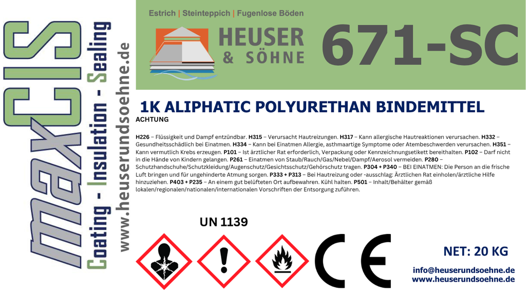671-SC 1K PU Bindemittel für Steinteppiche im Außenbereich (20kg)