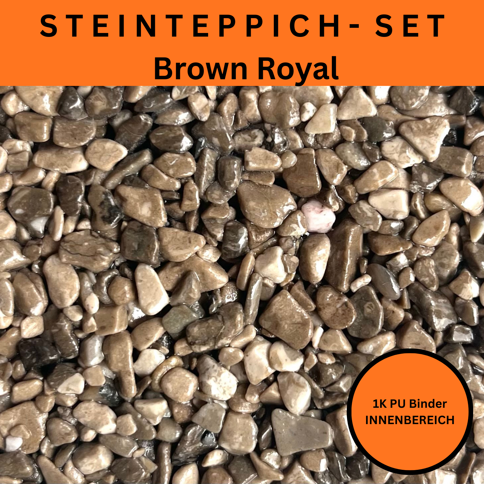 Steinteppich Komplettset 2qm Außen für Balkon, Terrasse, Treppe (klein)