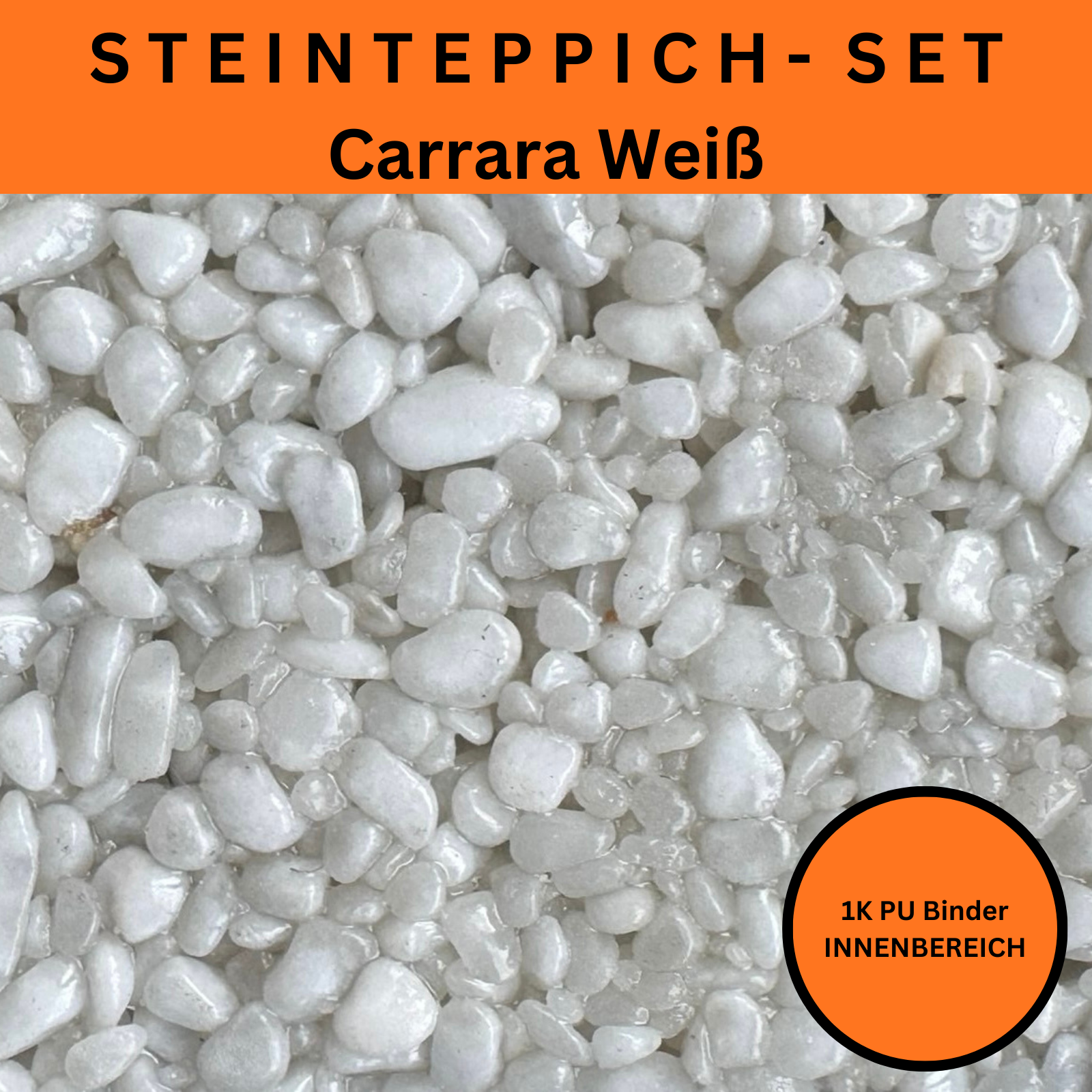 Steinteppich Komplettset 2qm Innen für Wohnzimmer, Küche, Bad (klein)