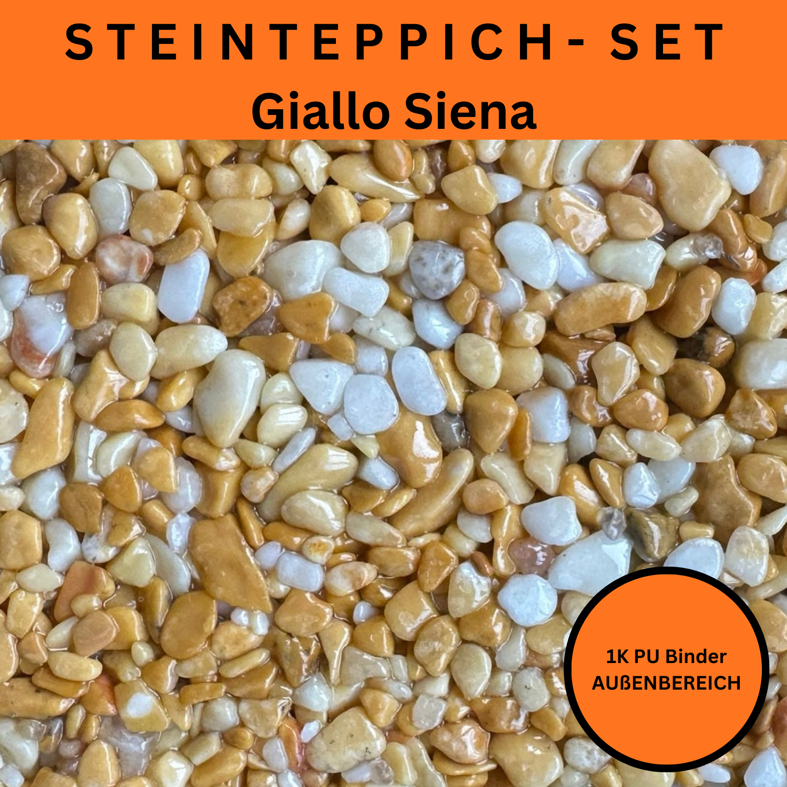 Steinteppich Komplettset 2qm Außen für Balkon, Terrasse, Treppe (klein)