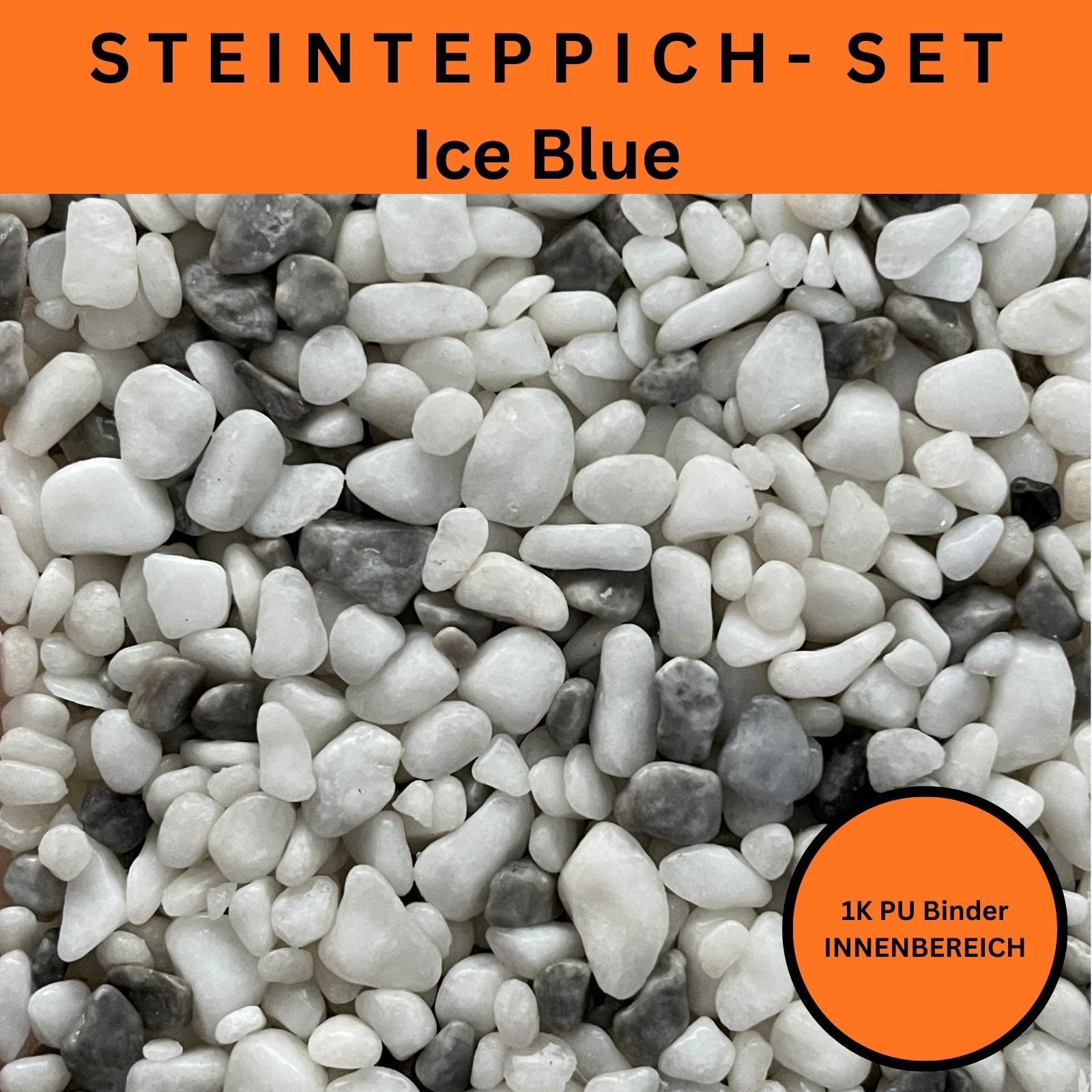Steinteppich Komplettset 2qm Innen für Wohnzimmer, Küche, Bad (klein)