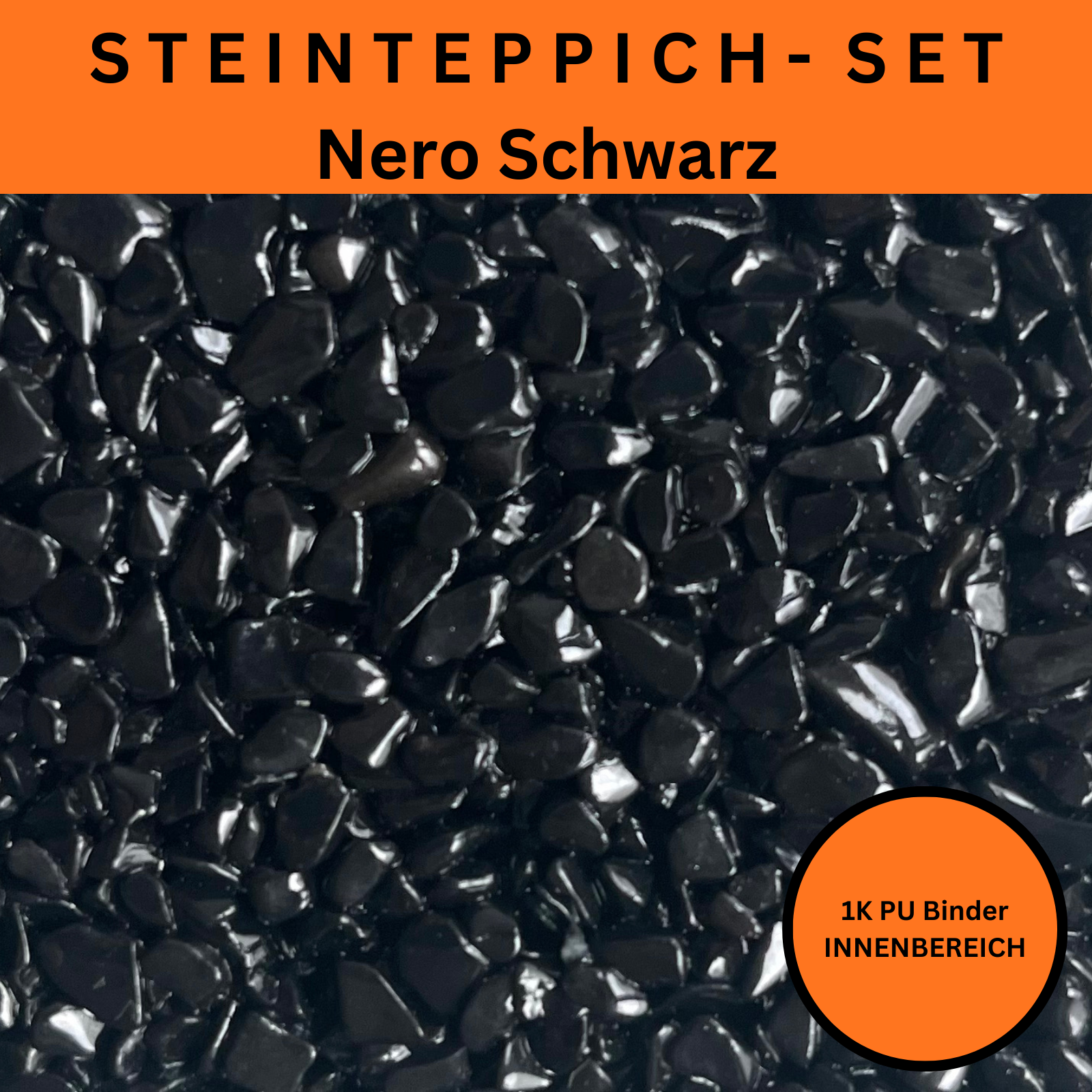 Steinteppich Komplettset 2qm Innen für Wohnzimmer, Küche, Bad (klein)