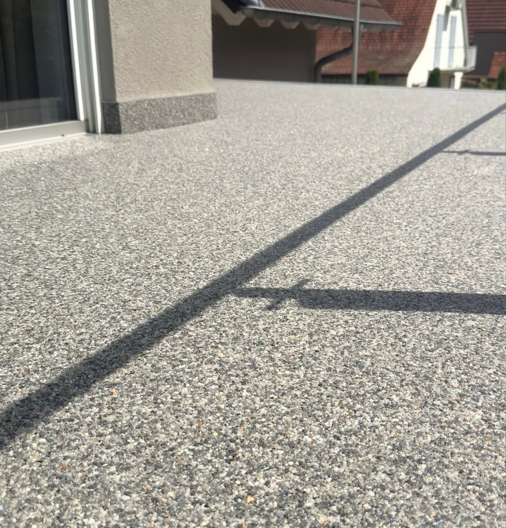 Steinteppich Komplettset 10qm Außen für Balkon, Terrasse, Treppe (Groß)