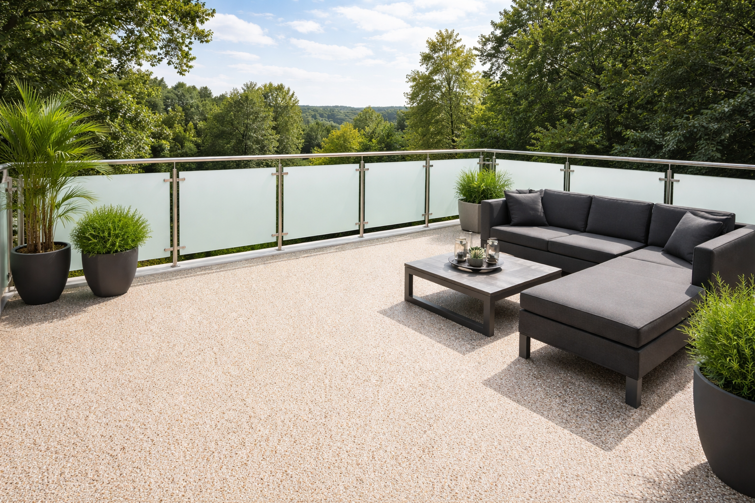 Steinteppich Komplettset 2qm Außen für Balkon, Terrasse, Treppe (klein)