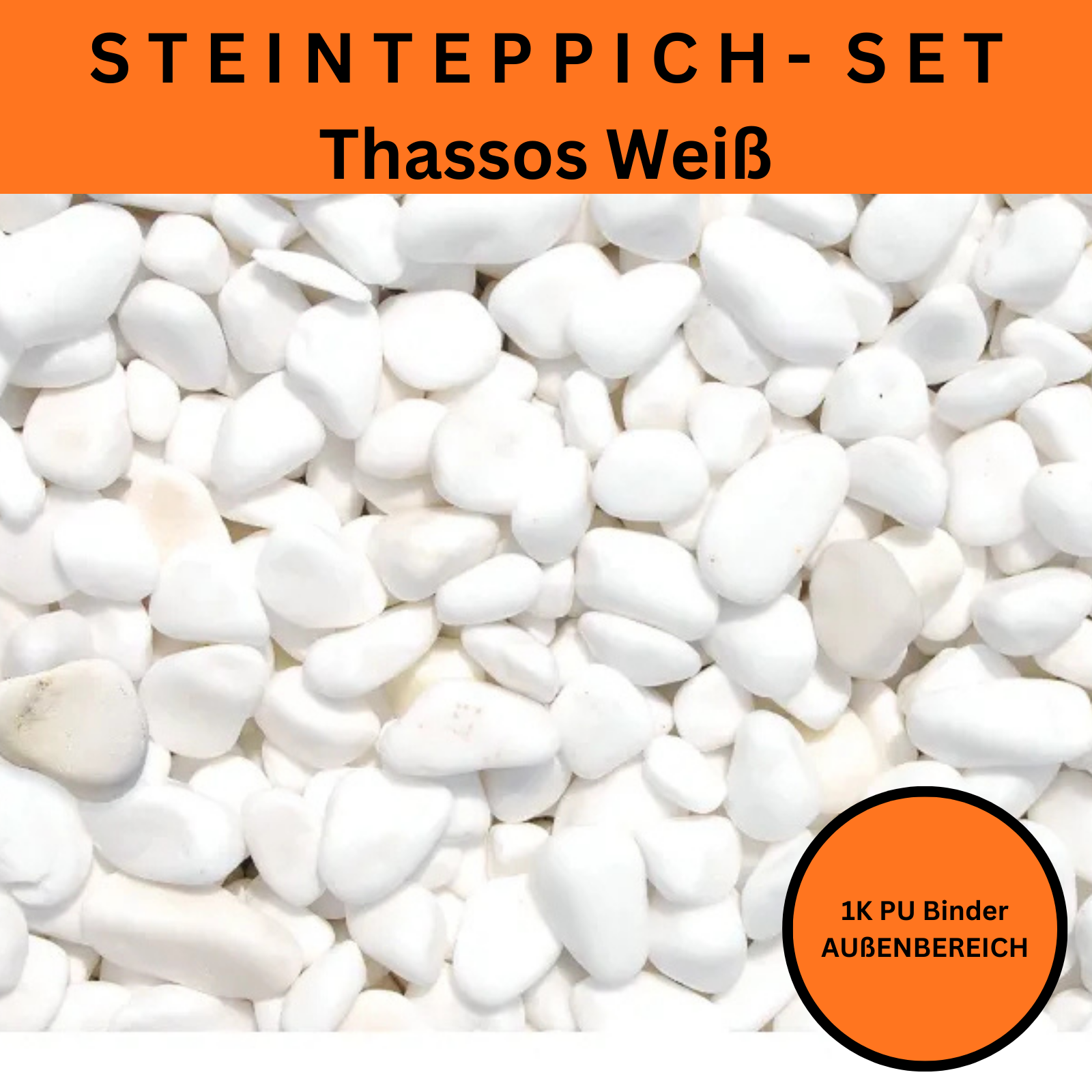 Steinteppich Komplettset 2qm Außen für Balkon, Terrasse, Treppe (klein)