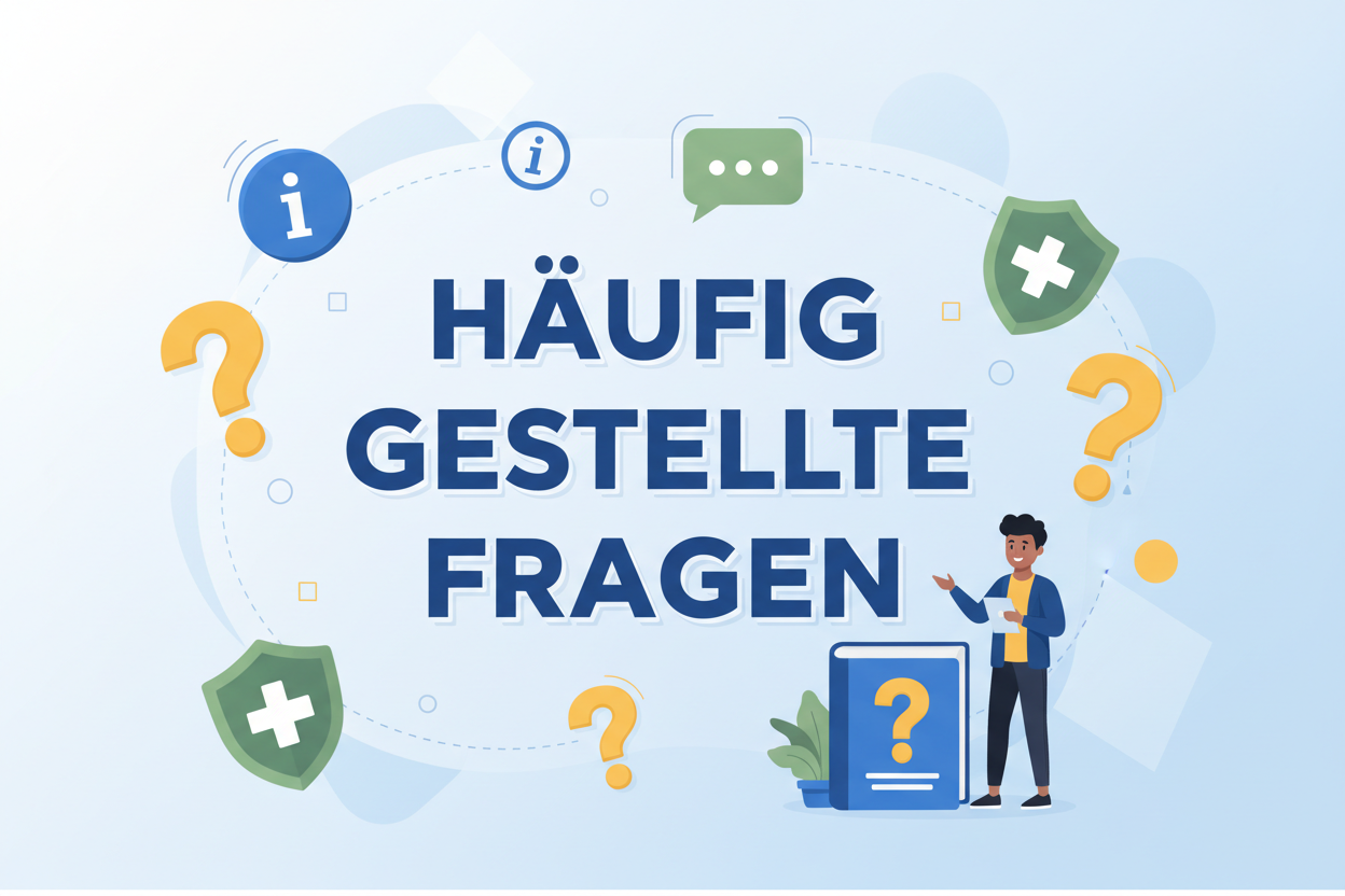 Erstelle mir ein Bild für die Themenseite FAQ mit dem Text "HÄUFIG GESTELLTE FRAGEN"